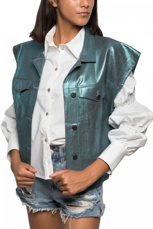 Jacket Bleu Métallique