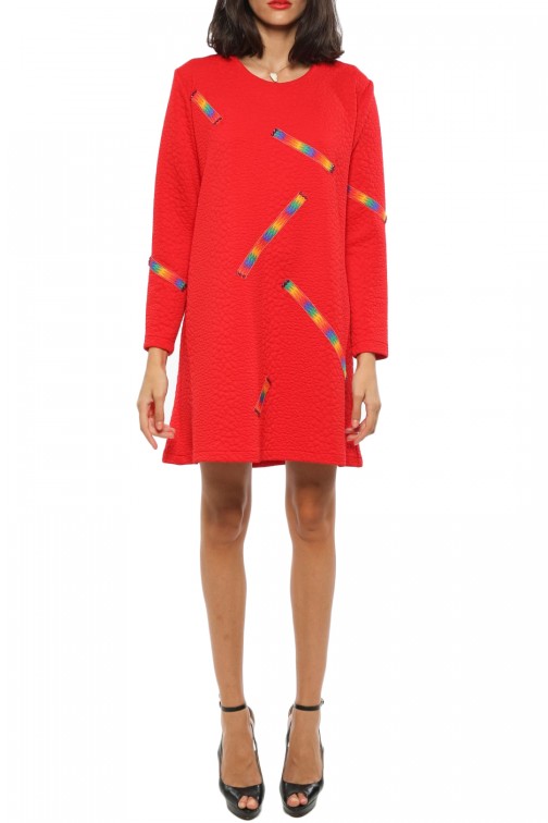 Robe Rouge Coton Piqué