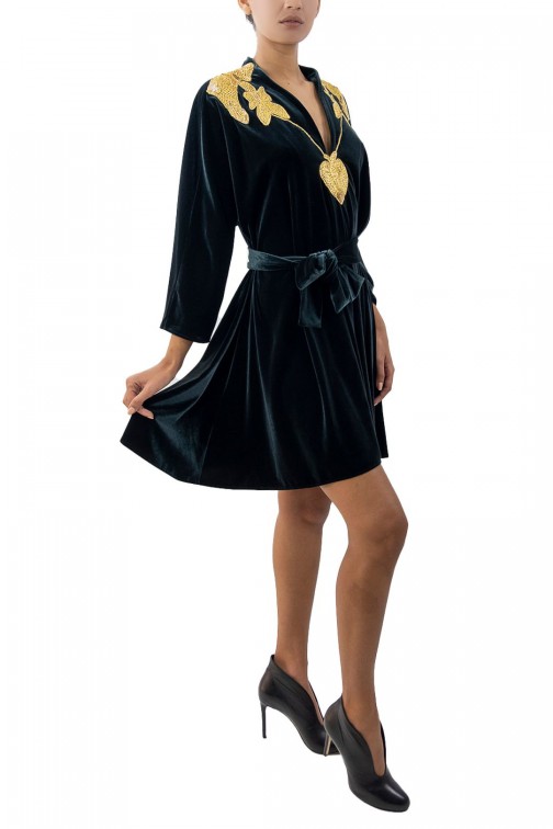 robe courte en velours