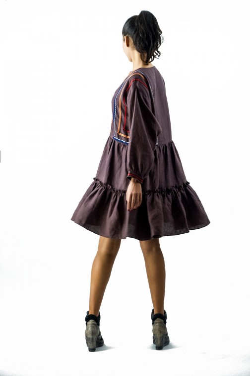 Robe courte à fronces 2