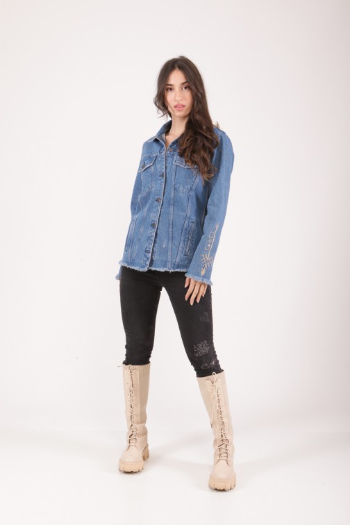 VESTE JEAN AVEC CUIR