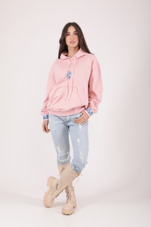 SWEATSHIRT ROSE AVEC UNE...