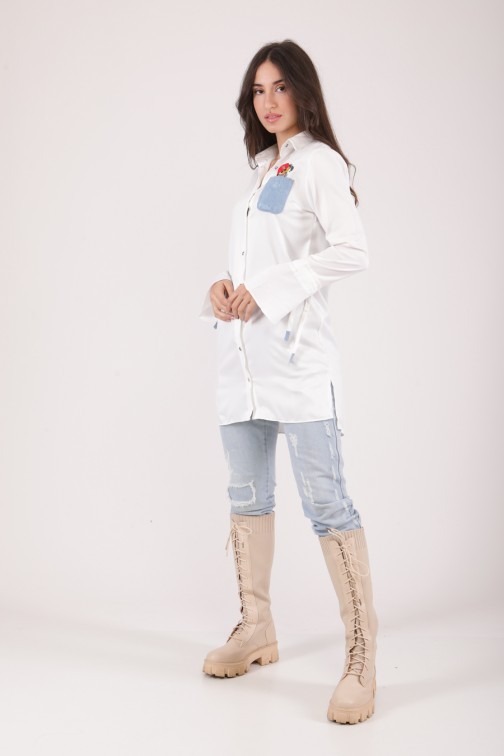 CHEMISE BLANCHE POCHE JEAN