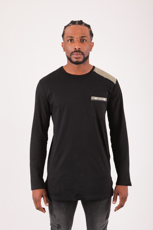 TEESHIRT NOIR MANCHES LONGUES