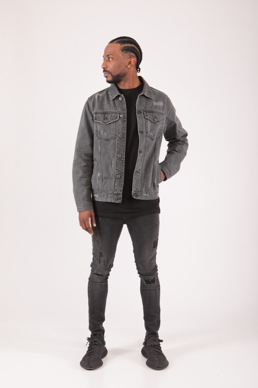 VESTE JEAN KHOMSA GRISE