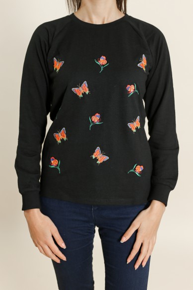 Sweat Papillons Noir 