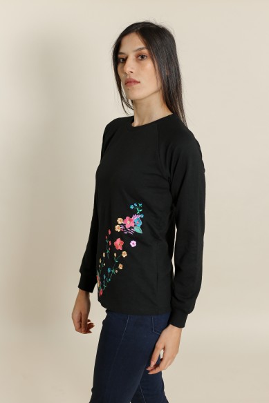 Sweat Fleuri Noir