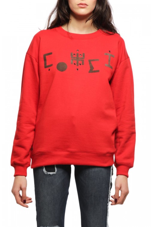 SWEAT-SHIRT ROUGE OVERSIZE