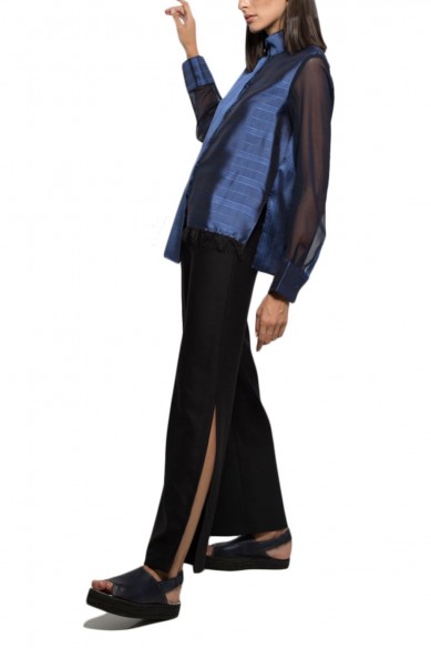 Asymmetrical mandarin shirt