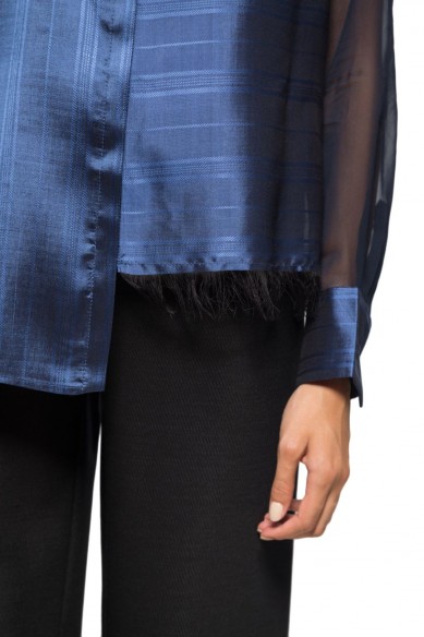 Asymmetrical mandarin shirt