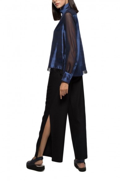 Asymmetrical mandarin shirt