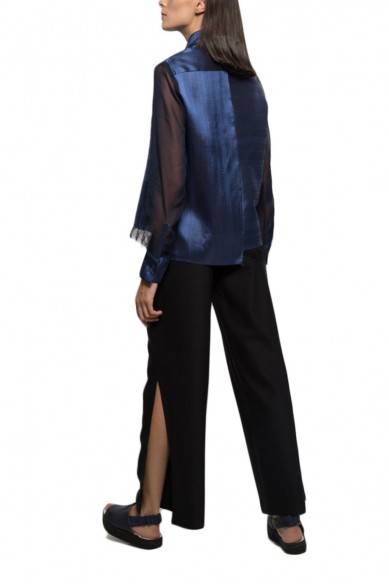 Asymmetrical mandarin shirt