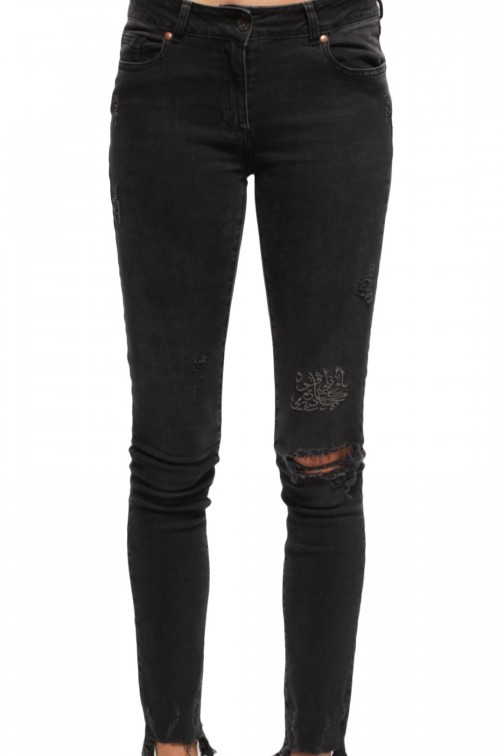 PANTALON JEAN NOIR SKINNY &...