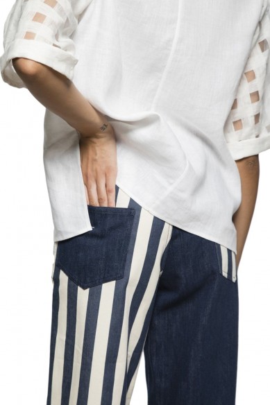 Half striped jeans