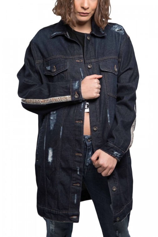 VESTE JEAN BLEU FEMME OVERSIZE