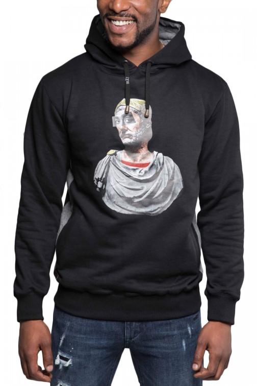 SWEATSHIRT NOIR ET GRIS