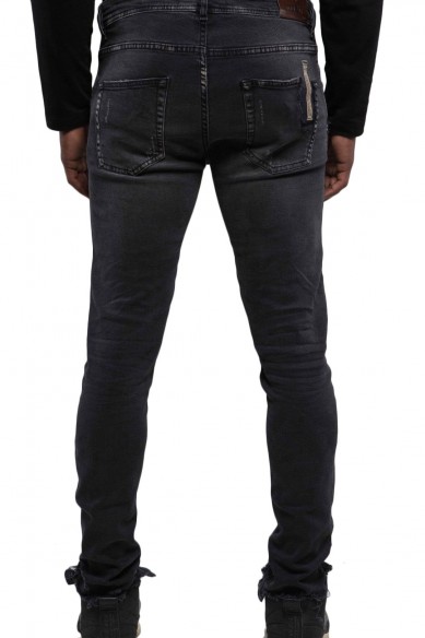 PANTALON JEAN HOMME NOIR DÉLAVÉ
