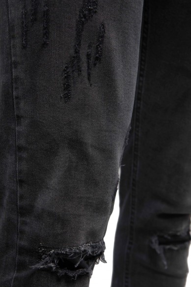 PANTALON JEAN HOMME NOIR DÉLAVÉ