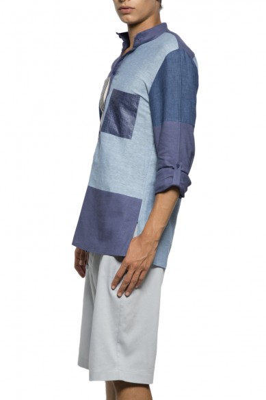Hassene patchwork shirt