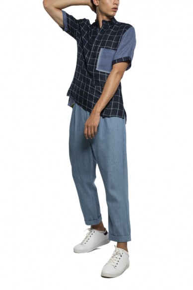 Rolled up baggy pants